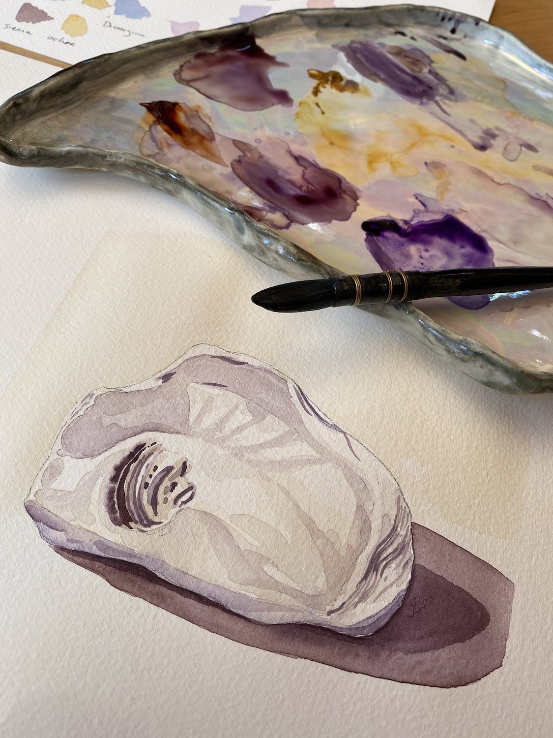 Tutorial: How to Paint an Oyster Shell in Watercolour